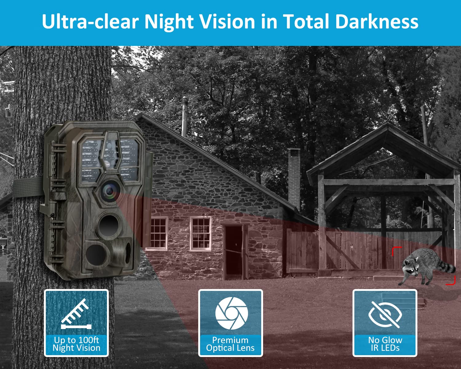 GardePro E5S Trail Camera - 64MP 1296p HD Game Camera with 100ft Night Vision, Motion Activated, Waterproof for Deer Hunting & Wildlife Monitoring | Perfect for Outdoor Adventures, Backyard Surveillance, and Nature Photography