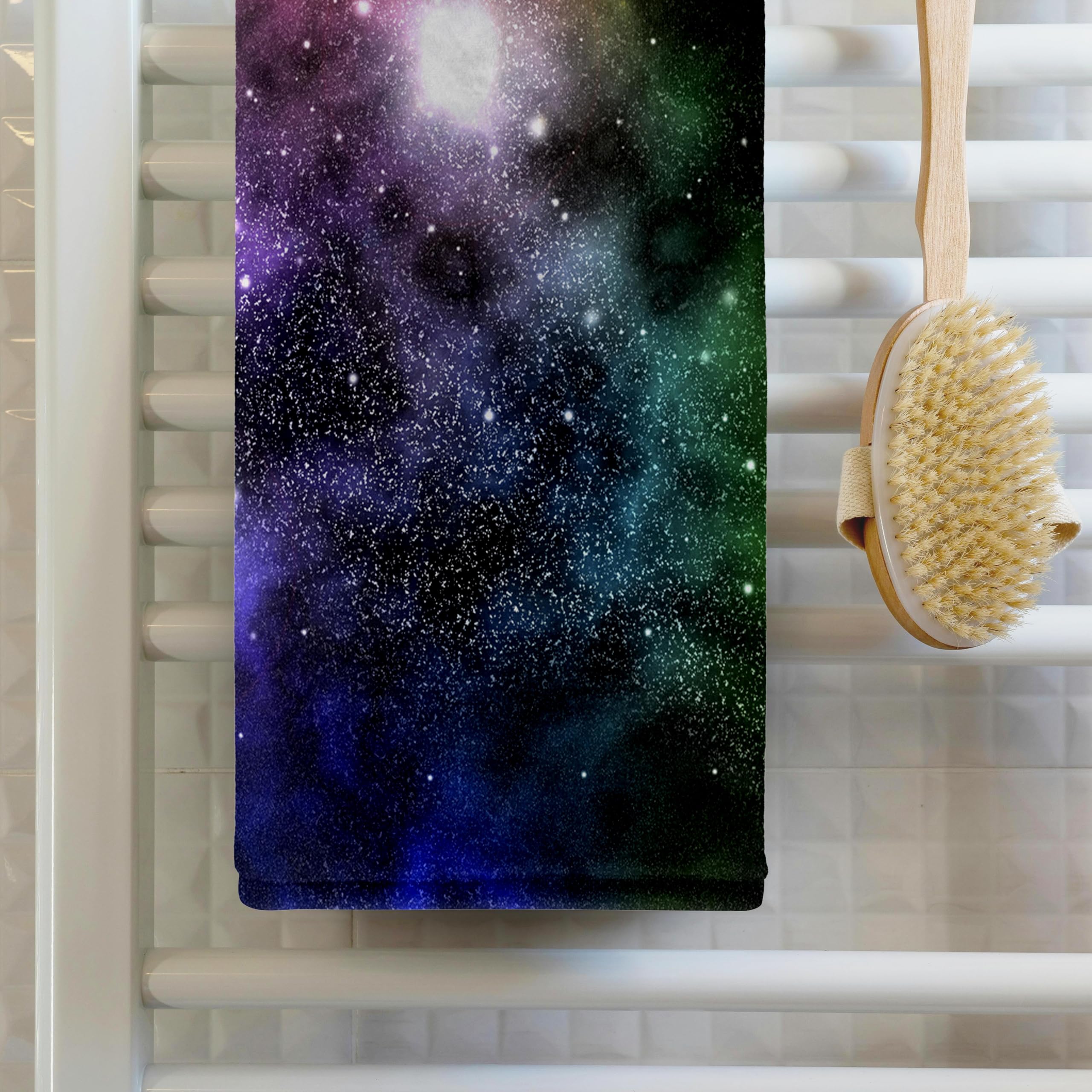 3D Rose Clouds Planets Stars and Nebulae Speckle Deep Space Horizon Bath Towel - 15