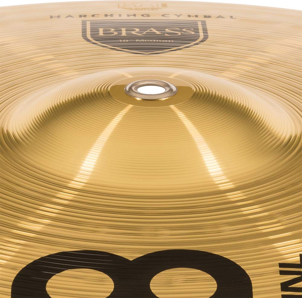 Meinl 18” Marching Cymbal Pair with Straps - Professional Brass Alloy Cymbals, Traditional Finish, Made in Germany - Perfect for Drummers, Bands & Marching Ensembles - 2-Year Warranty (MA-BR-18M)