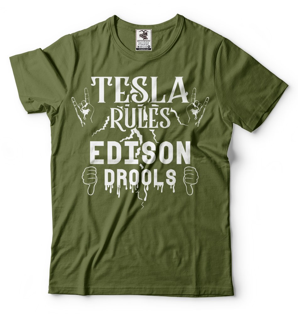 Nikola Tesla T-Shirt - Edison vs Tesla Inventor Graphic Tee - Science & Technology Enthusiast Gift - Perfect for STEM Events & Geek Culture