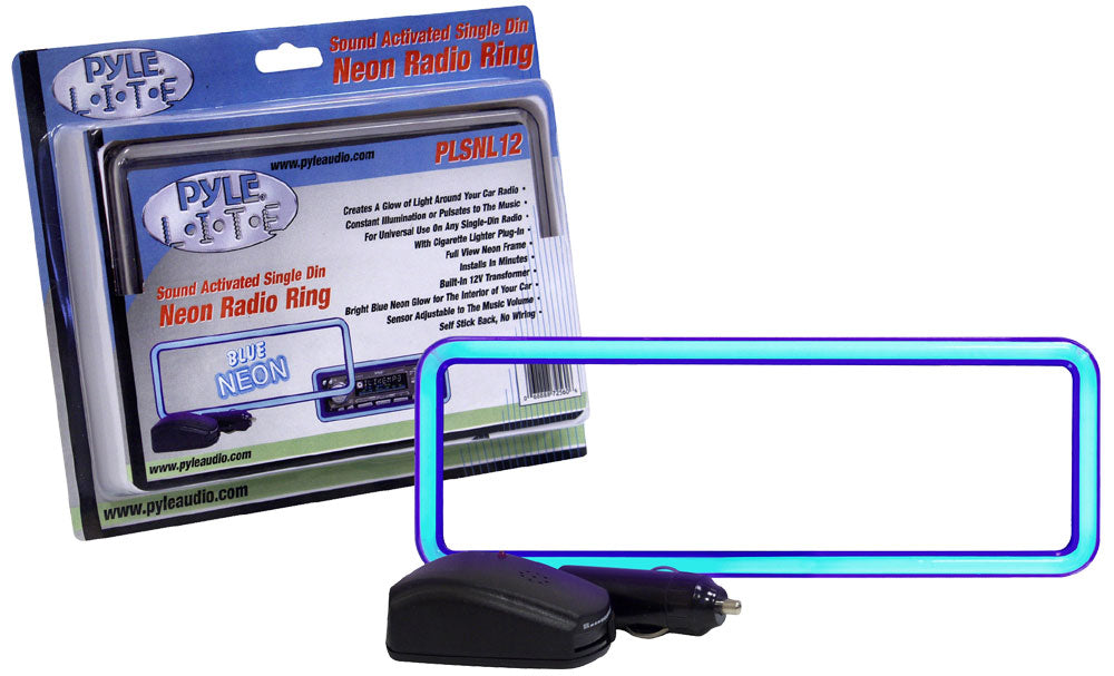 Single DIN Sound Activated Neon Car Stereo - LED Glow Audio System for Cars & Trucks - Perfect for Night Driving & Car Shows