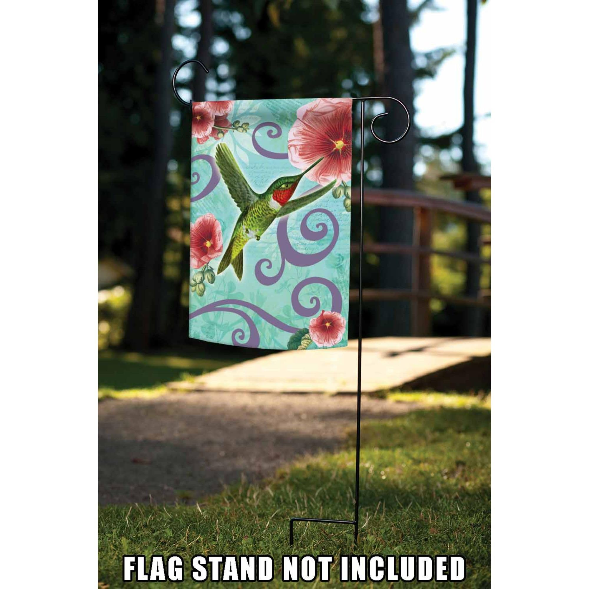 Toland Home Garden 12x18 Inch Double Sided Ruby Throated Hummingbird Flag - Vibrant Outdoor Yard Decoration for House, Garden & Patio - Perfect for Spring & Summer Bird Lovers