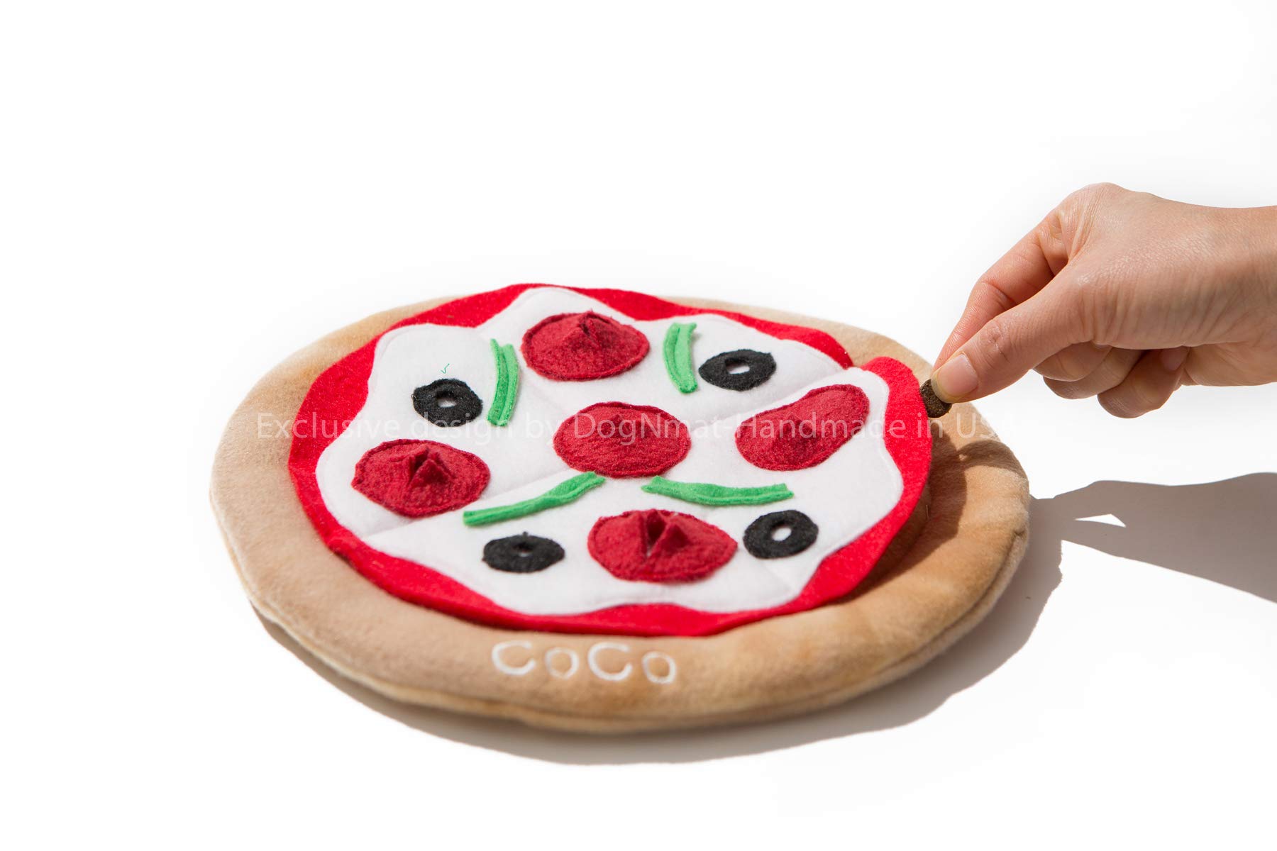 **Handmade Personalized Pizza Dog Toys - Snuffle Mat for Mental Stimulation & Anxiety Relief - Fun Interactive Dog Chew Toys for Small & Large Breeds - Perfect for Indoor Play, Training & Enrichment Activities**