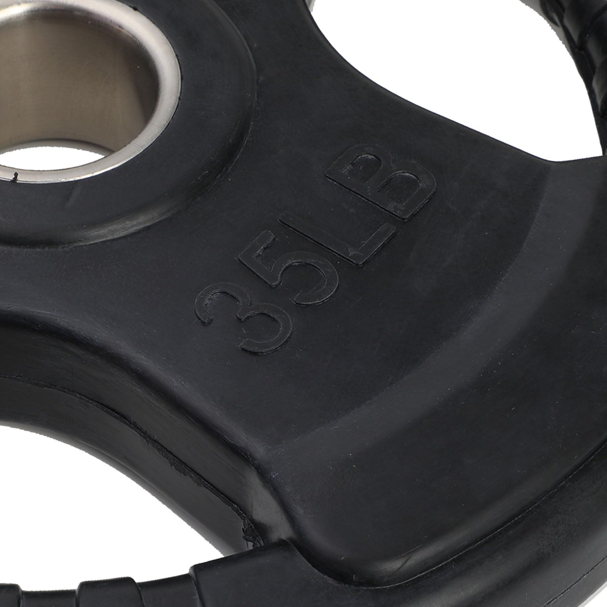 HolaHatha 35-Pound Olympic Rubber Coated Solid Cast Iron Weight Plate with Tri-Grip Handle - Full Body Strength Training for Home Gym, CrossFit & Weightlifting - Durable Black Fitness Equipment