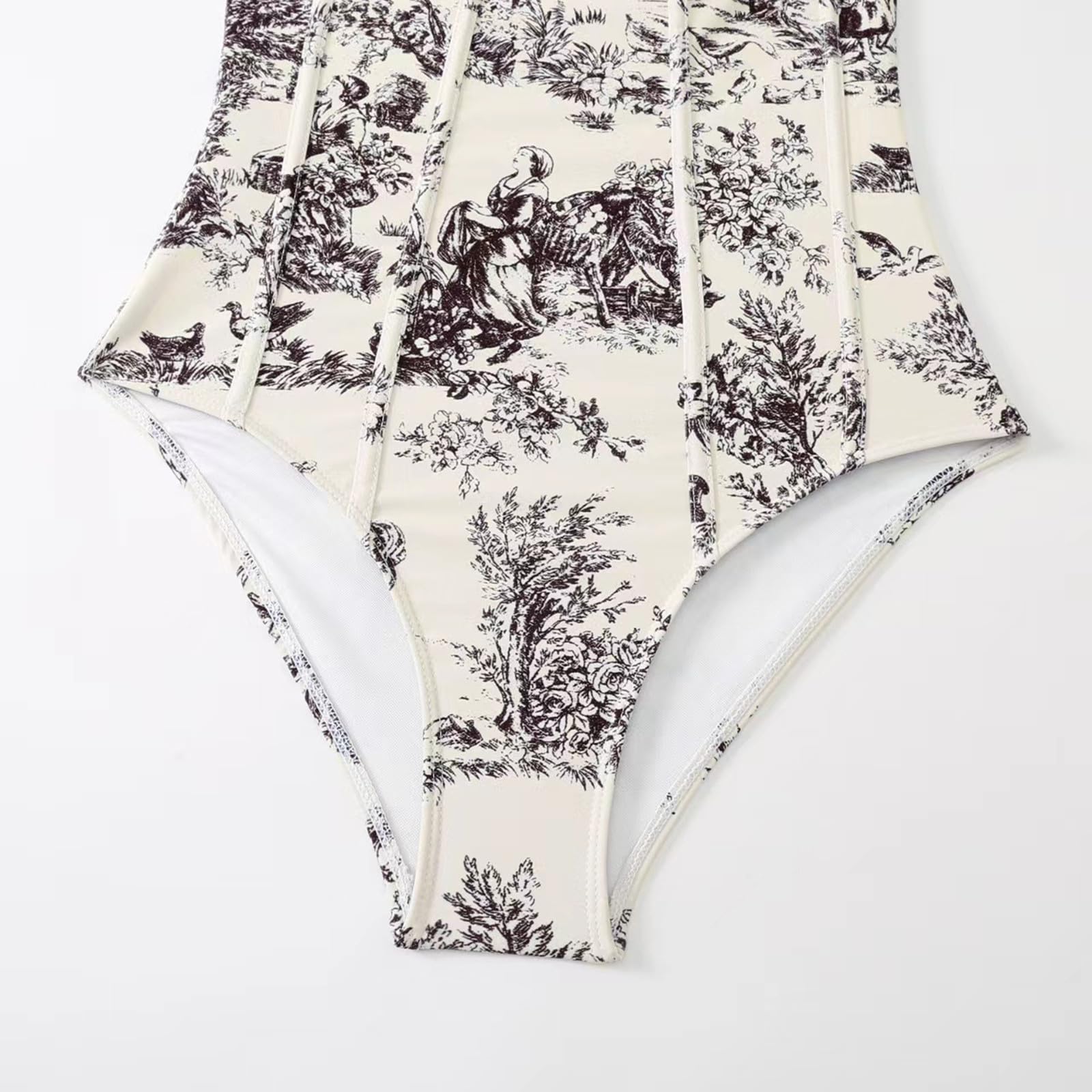 Women's Floral Push Up Bikini Set with Wrap Skirt - Beach & Pool Party