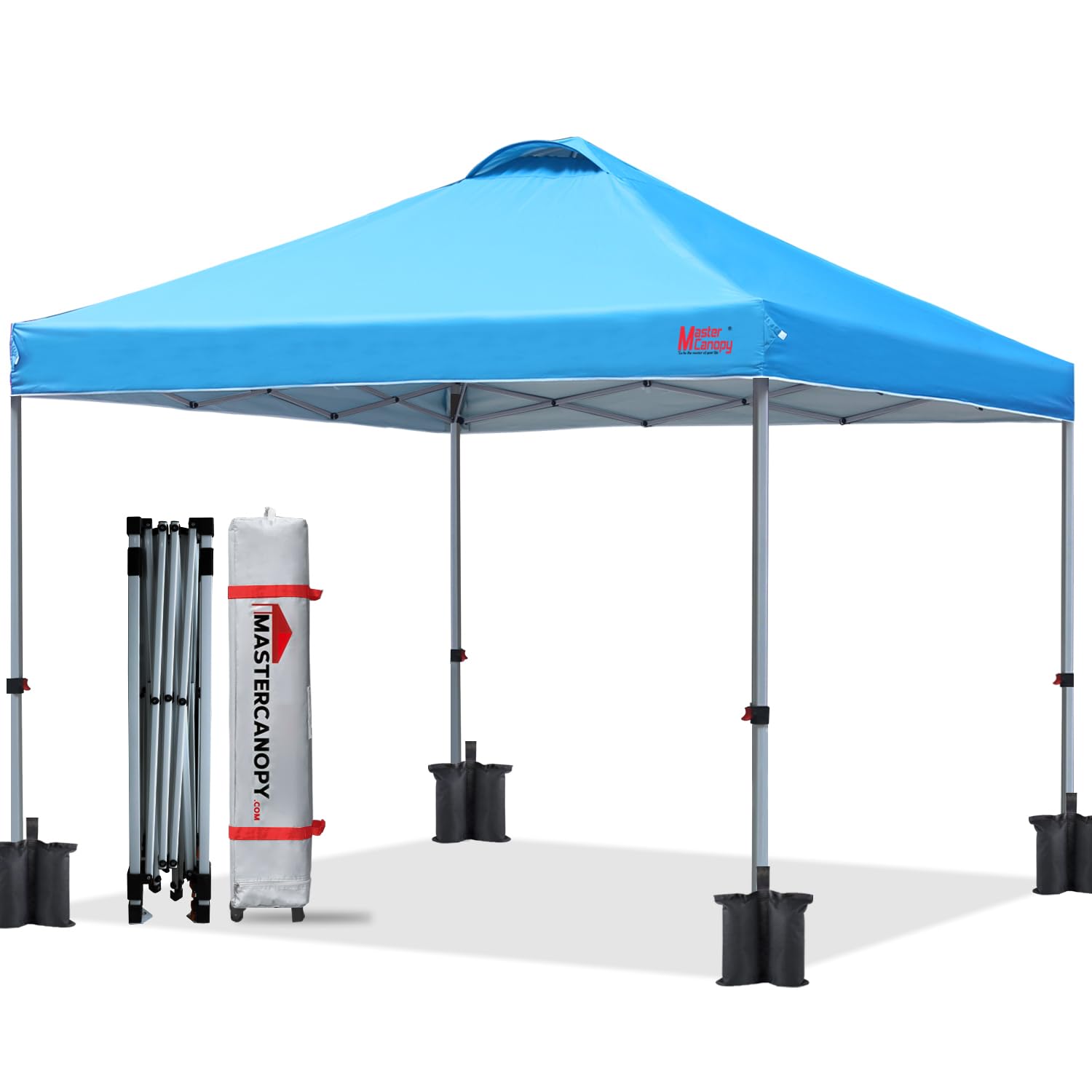 MASTERCANOPY 10x10 Pop Up Canopy Tent - Heavy Duty Instant Shelter with Carry Bag, Sky Blue - Perfect for Outdoor Events, Camping, Beach, Picnics & Tailgating