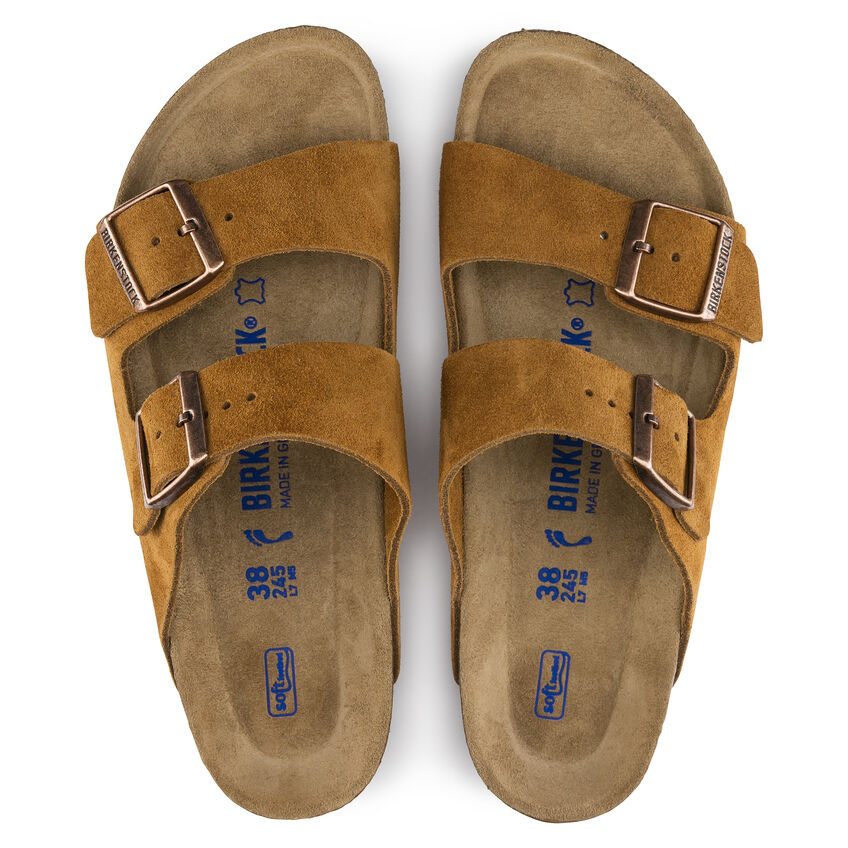 Birkenstock Arizona Suede Soft Footbed Sandals for Women - Comfortable Mink Leather Slides with Arch Support | Perfect for Casual Wear, Beach, and Summer Outfits