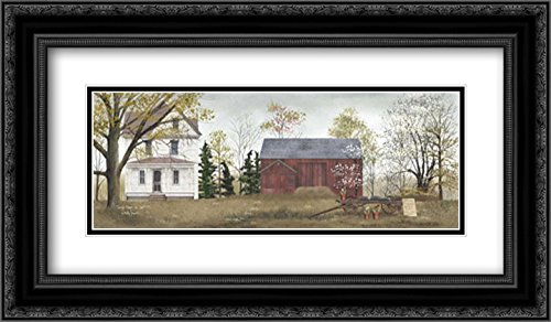Black Ornate Wood Frame With Double Matting