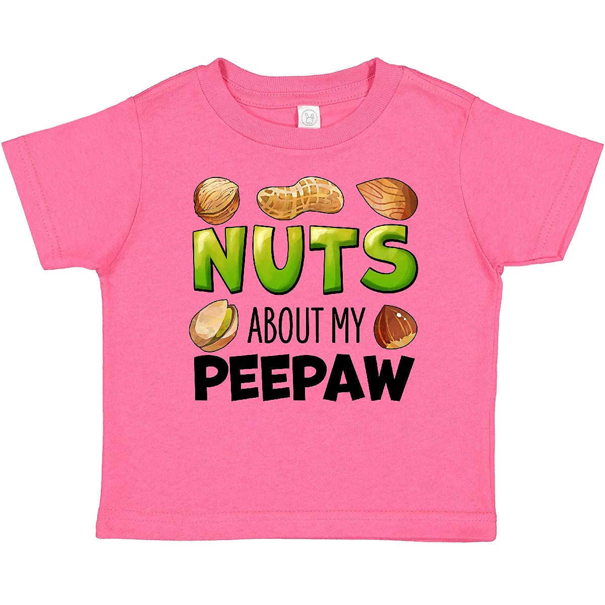 Inktastic 'Nuts About My Peepaw' Peanut Almond Pistachio Baby T-Shirt - Cute Casual Outfit for Grandparents Day & Family Gatherings