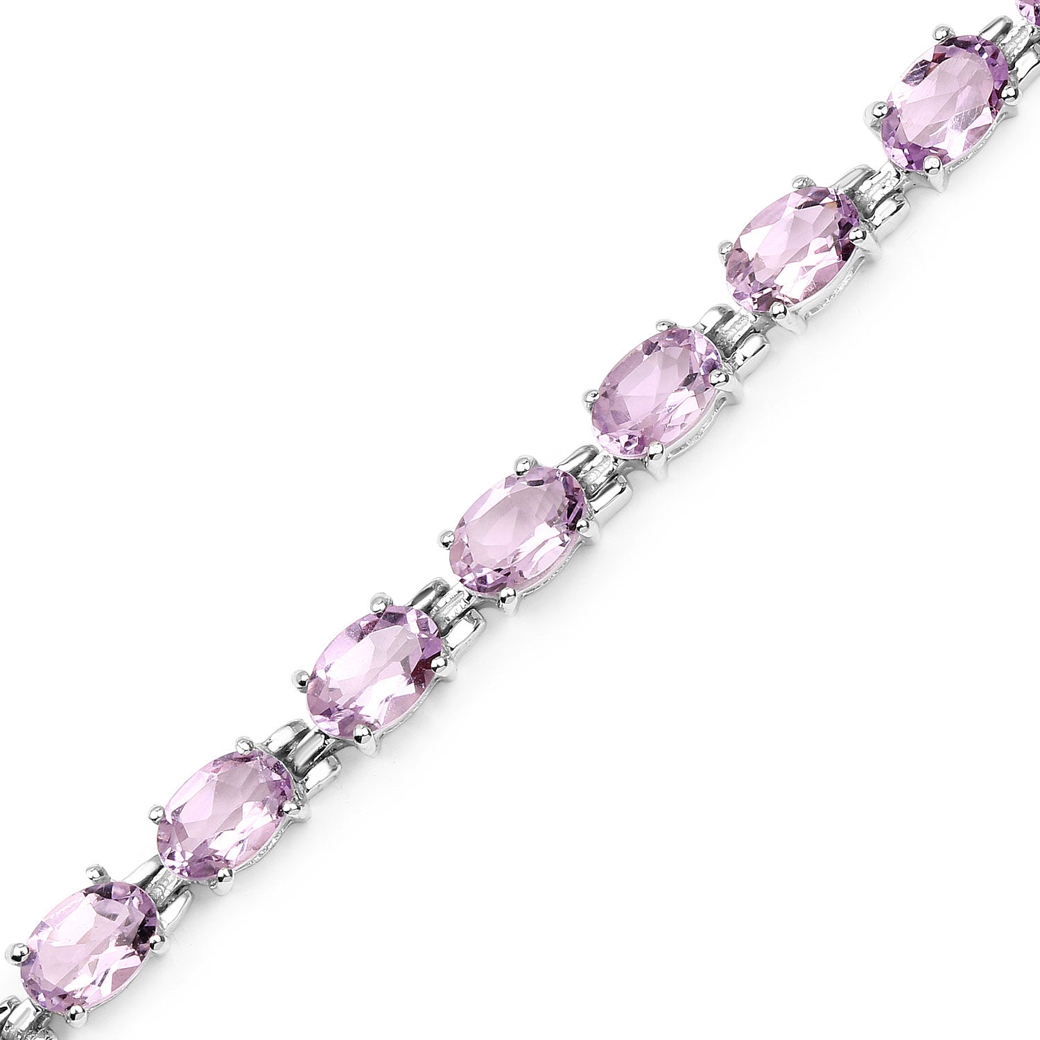 Genuine Pink Amethyst Tennis Bracelet for Women - Elegant 14K Gold Plated Crystal Jewelry Gift for Birthday, Anniversary & Special Occasions