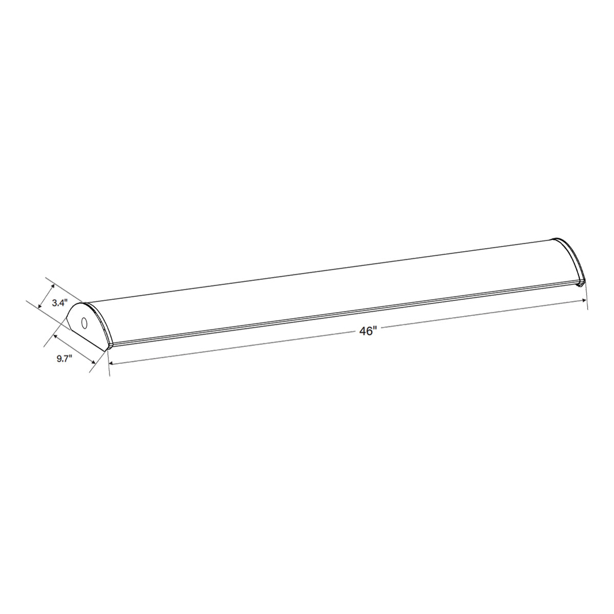 4ft Curved LED Wrap Light - 6000 Lumens, 44W, 35K/40K/50K Color Temperature, 120-277V - Energy Efficient Shop Lighting for Garages, Warehouses & Commercial Spaces