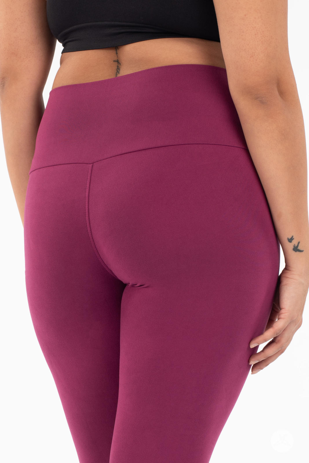 High Waisted Raspberry Wide Band Workout Leggings - Soft Stretchy Yoga Pants for Women, Running, Gym & Lounge Wear