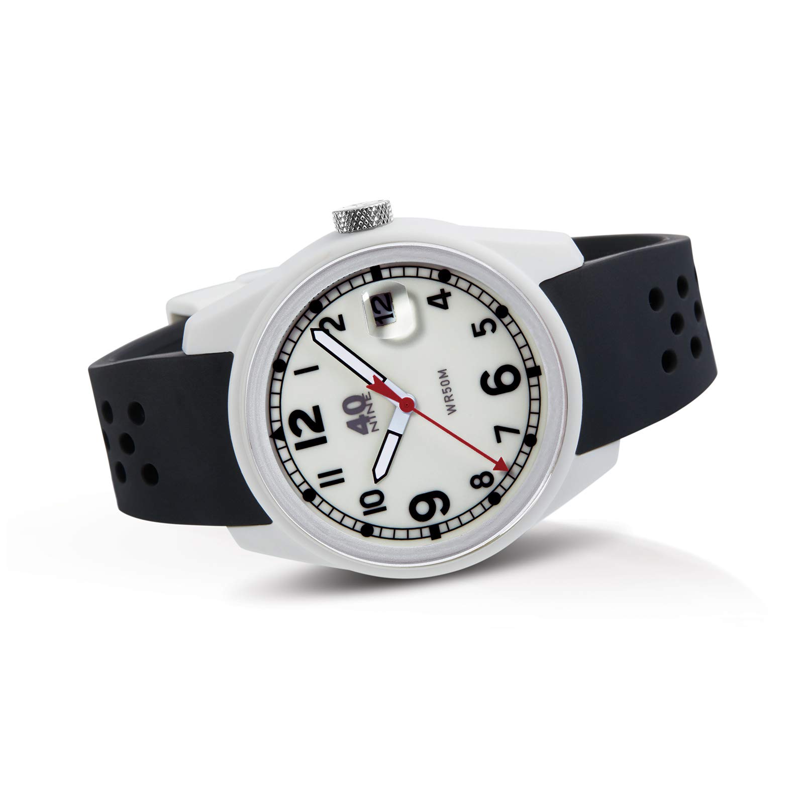 40Nine 40N7.2BK Men's 43mm Spartan Watch with Black Strap - Durable Sports Watch for Running, Hiking & Outdoor Adventures