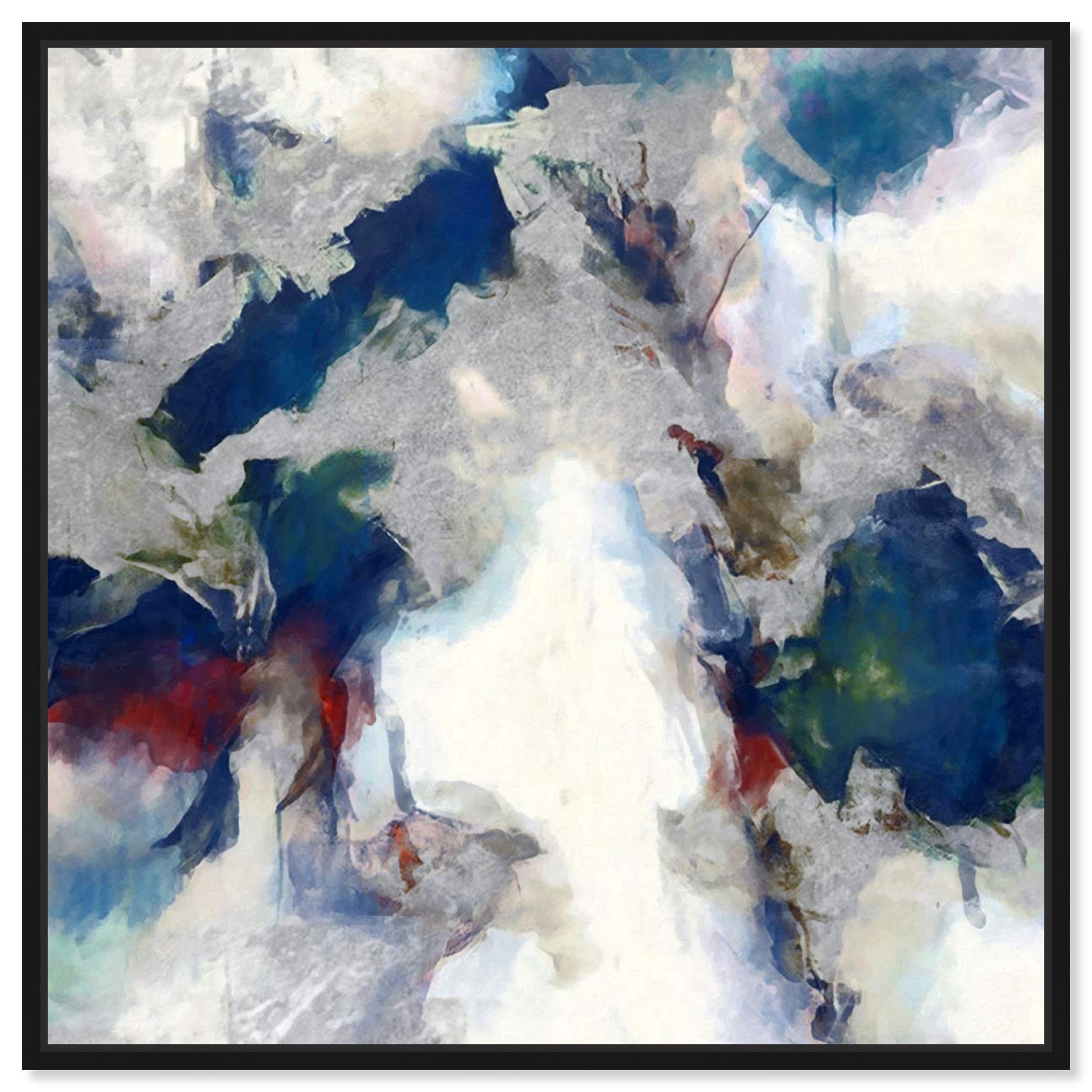Oliver Gal Artist Co. Abstract Premium Wall Art Canvas Print - 'Explosive Shade' Modern Home Decor, 30x30 Inches, Blue & White - Perfect for Living Room, Bedroom & Office Wall Decor
