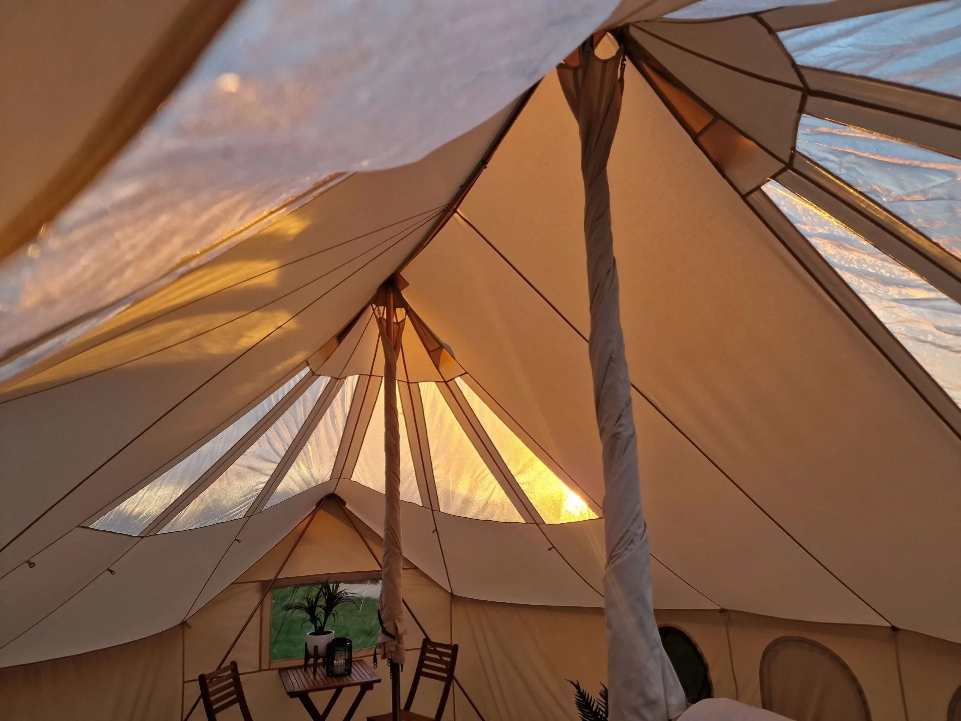 BTV 7 Emperor Skylight 6m PVC Light Roof Bell Tent with Stove Hole - XL Size (1.2m High Walls) for Camping, Glamping & Outdoor Adventures