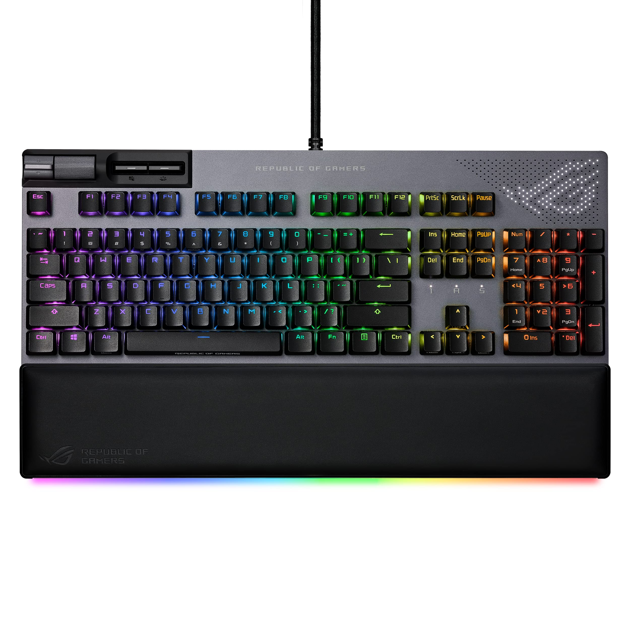 ASUS ROG Strix Flare II Animate AZERTY Mechanical Gaming Keyboard - Anime Matrix LED Display, ROG NX Red Opto-Mechanical Switches, Luminous Wrist Rest, Aura Sync RGB Lighting | Perfect for PC Gaming, Streaming & Esports Tournaments