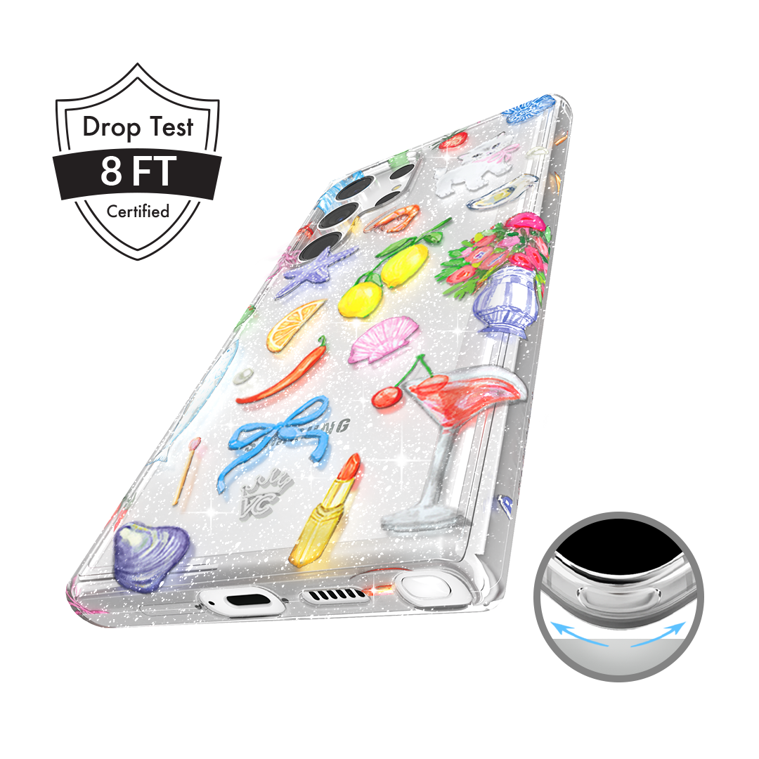 Dolce Vita Glitter Samsung Phone Case - Sparkly Protective Cover for Galaxy S21/S22/S23 - Perfect for Parties, Night Out & Special Occasions
