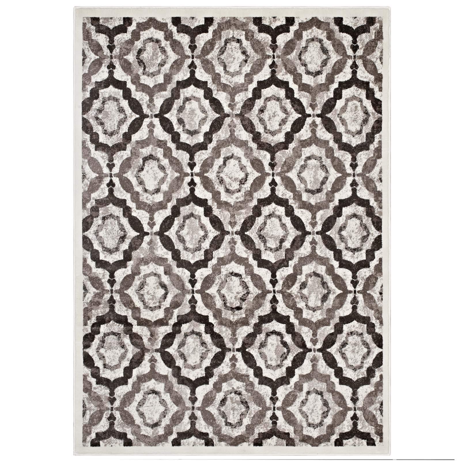 Modern Contemporary Vintage Style Multi Brown Fabric Area Rug for Living Room & Lounge - Soft Floor Carpet for Home Decor, Cozy Interior Design