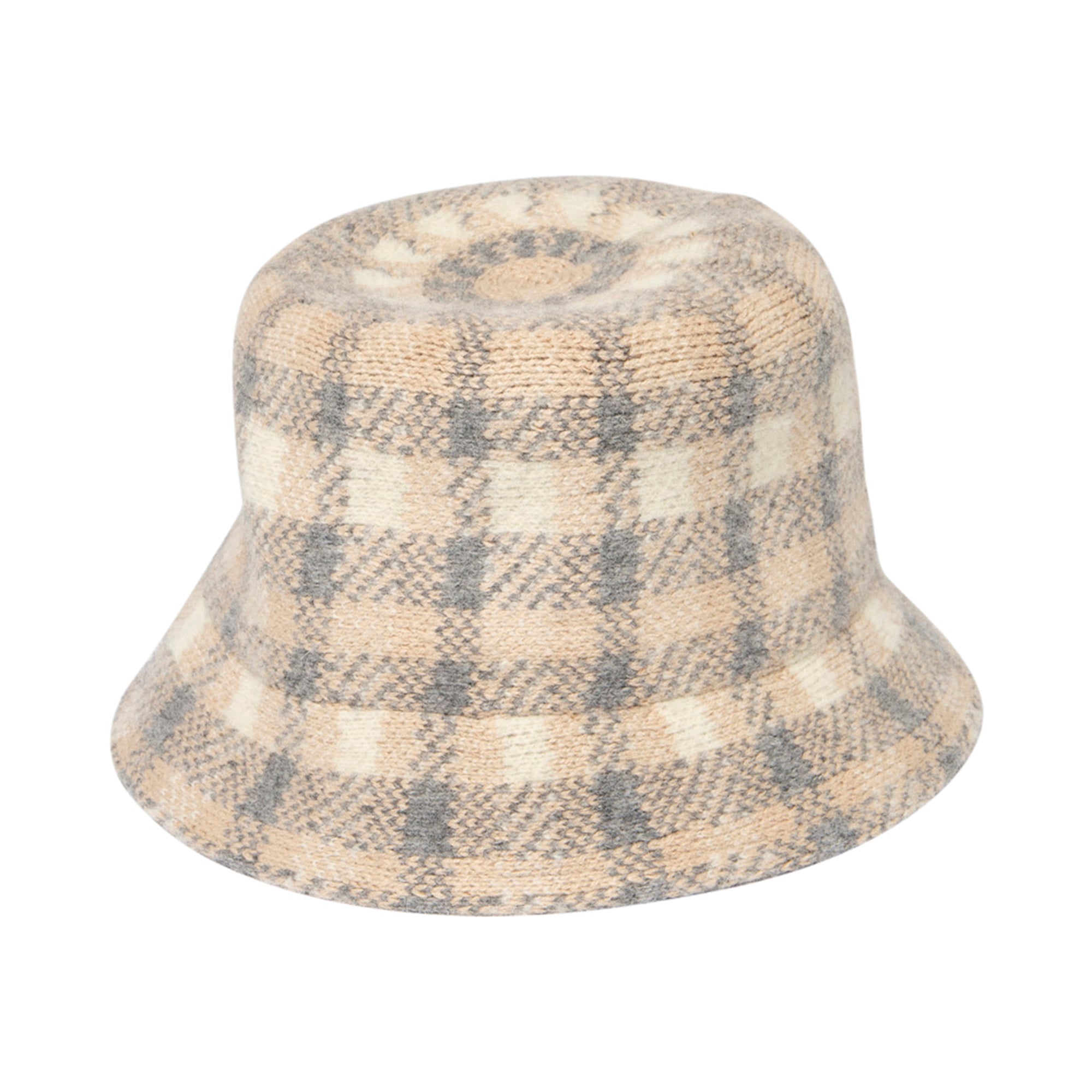 Gala Checkered Machine Knit Bucket Hat KN8028 - Stylish & Comfortable for Outdoor Activities, Beach, and Travel