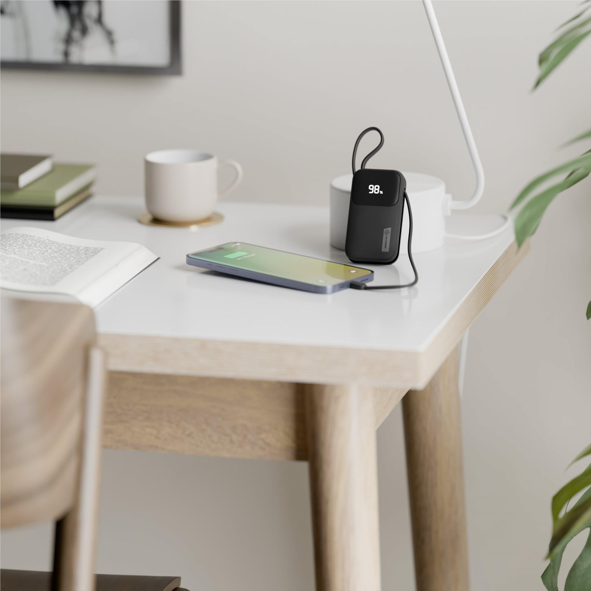 ALOGIC 10K 20W Fast Charging Power Bank with USB-C & Lightning Ports - Portable Charger for iPhone, Android, AirPods - Perfect for Travel, Camping & Emergency Backup (Black)