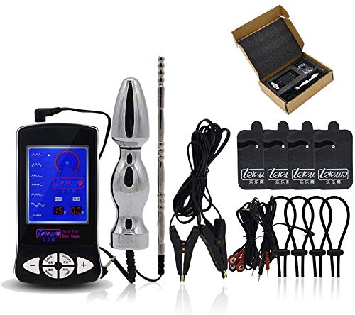 Electro Shock Sex Toys for Women & Men - Estim Kit with Nipple Clamps, Anal/Vaginal Plug, Cock Ring & Electrode Pads - BDSM Electro Stimulation for Couples - Enhance Intimacy & Sensation in the Bedroom