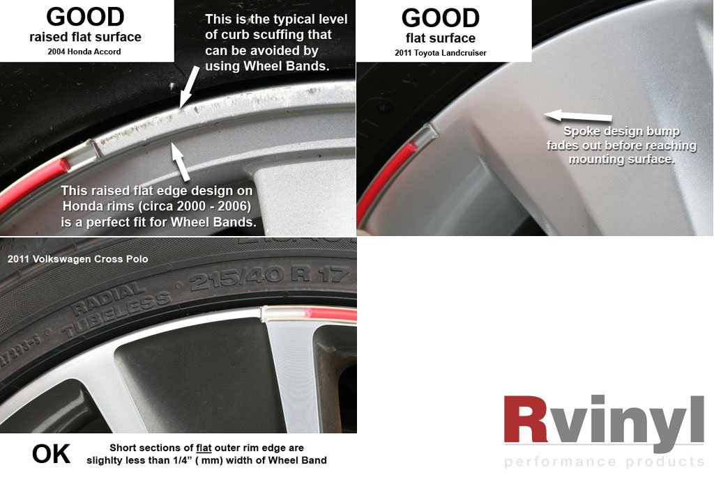 13-18 Inch Wheel Bands Rim Protector Kit - Red with Black Track Design for Car, Truck & SUV - Prevent Scratches & Enhance Style While Driving & Parking