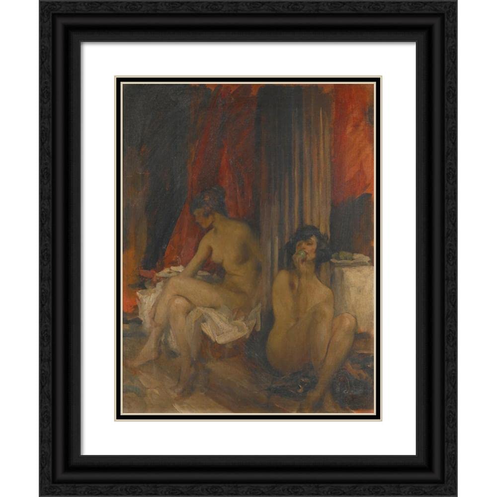 James Jebusa Shannon 'The Green Apple' 15x18 Inch Black Ornate Framed Museum Art Print with Double Mat - Perfect for Living Room, Bedroom & Office Decor