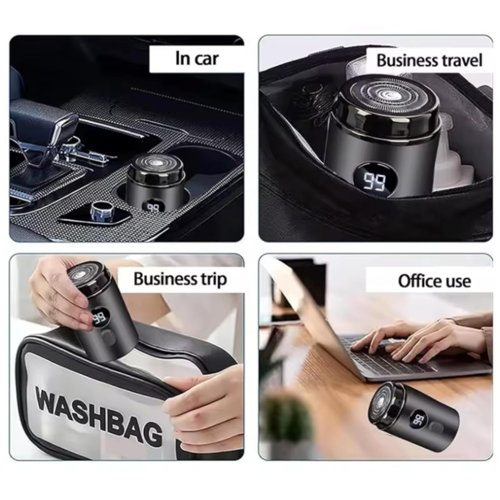 Vishopee Electric Shaver for Men - Portable & Rechargeable Mini Shaver Kit (2 Pack) - Perfect for Travel, Gym & Quick Grooming On-The-Go