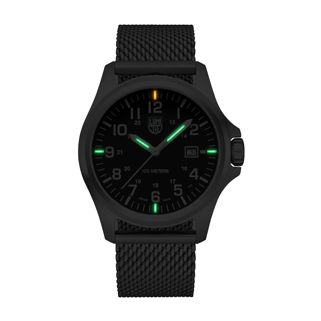 Luminox G Patagonia Men's Diver Watch 43mm - Swiss Made Automatic Date Function - 100m Water Resistant for Scuba Diving & Outdoor Adventures - Black/Silver/Blue Options