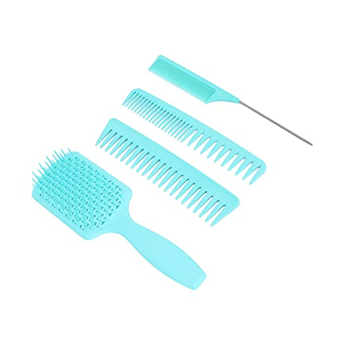 Demeras Hair Comb Brush Set - Portable Massage Comb with Frosted Handle for Home Salon & Daily Use | Professional Styling Tool for Women & Men (Green, Boxed) | Perfect for Travel, Home Hair Care & Salon Styling