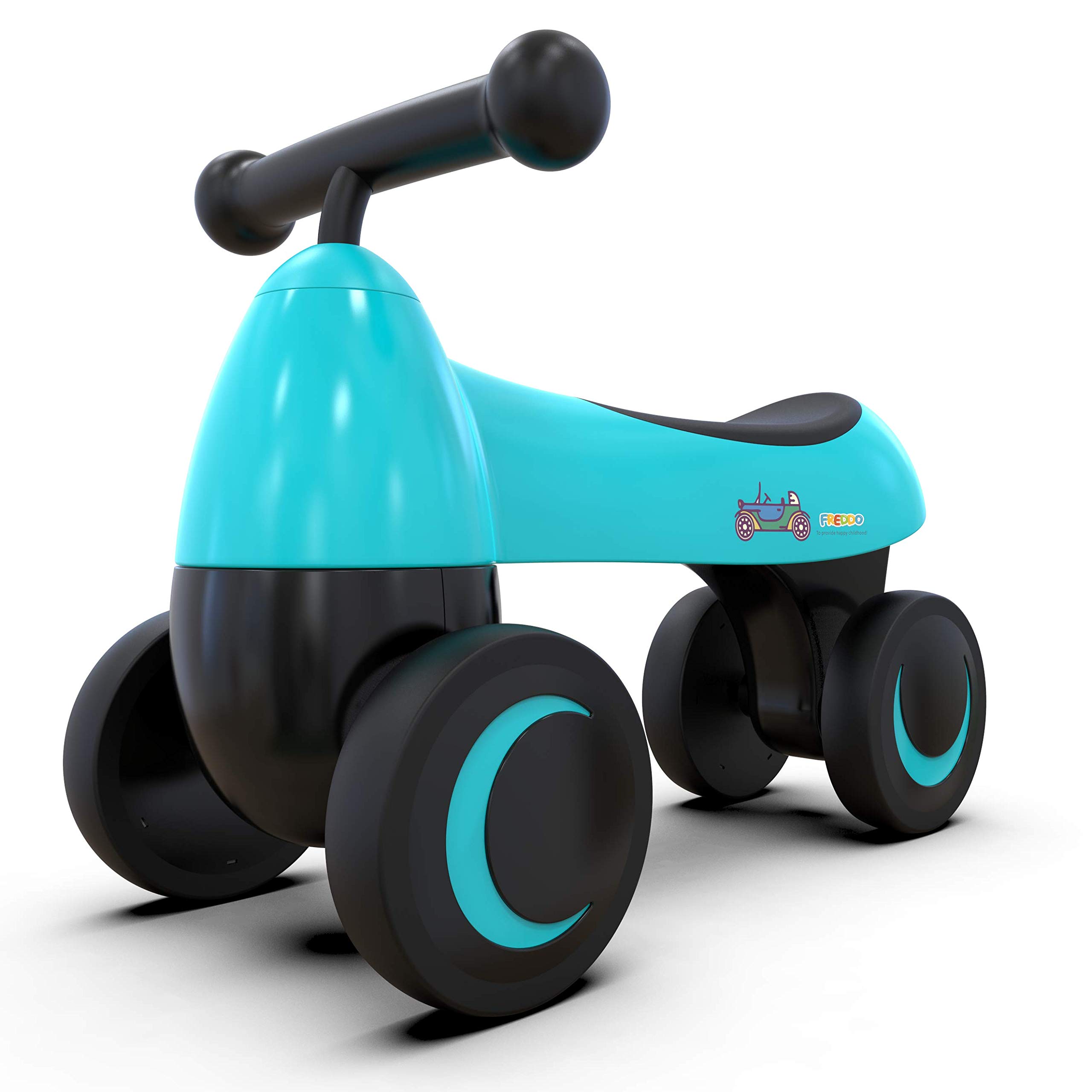 Freddo Toys 4 Wheel Balance Bike for Toddlers 1-3 Years - Blue Kids Push Bike for Early Learning & Outdoor Play - Perfect First Bike for Boys & Girls in Park, Backyard, or Playground