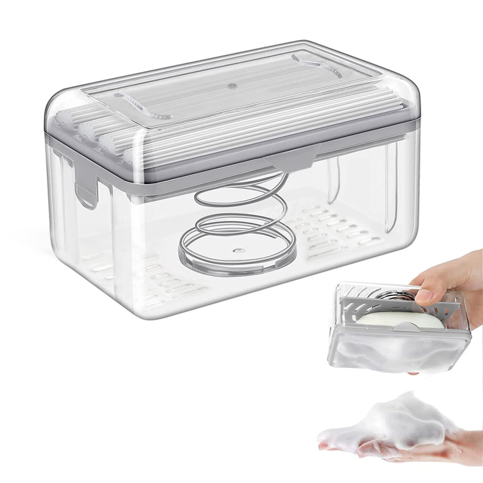 LELEMON Soap Dish with Drain - Multifunctional Soap Holder for Bathroom & Kitchen - Keeps Soap Dry & Easy to Clean - Perfect for Shower, Sink, and Countertop Organization