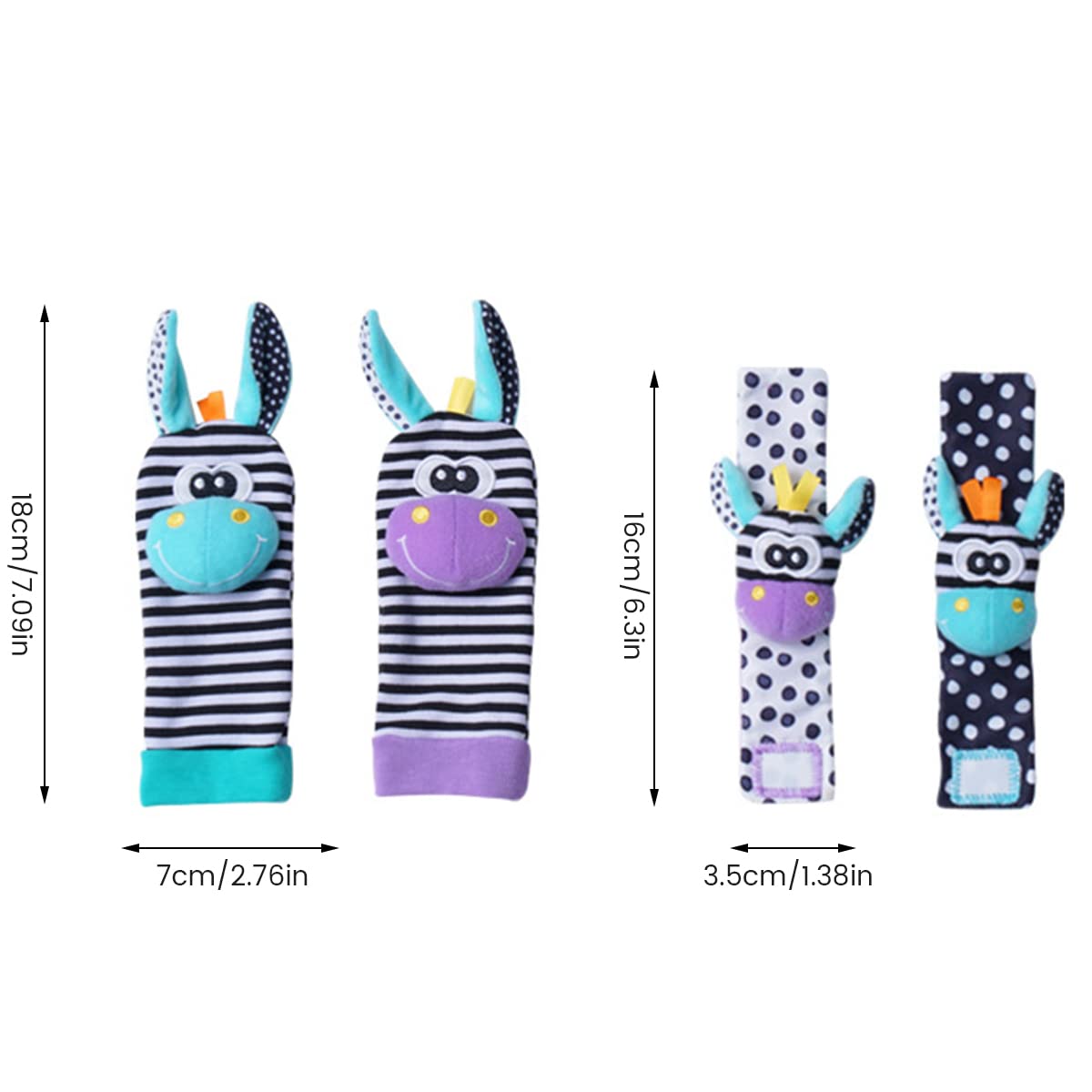 **Soft Plush Baby Wrist & Foot Rattle Socks Set - Sensory Development Toy for Newborns, Infants & Toddlers - Perfect for Playtime, Learning & Gifts**