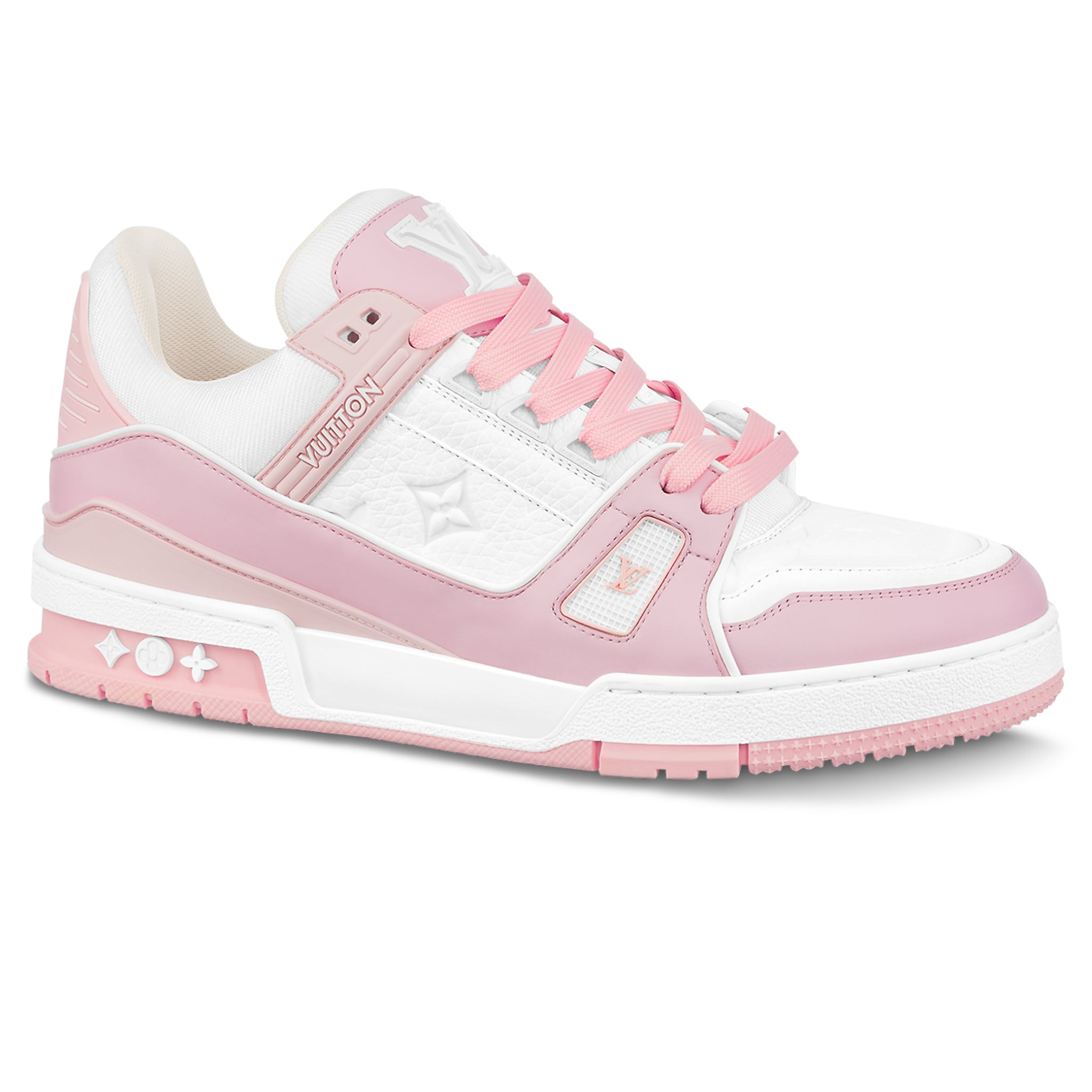 Louis Vuitton LV Trainer Rose Sneakers for Women - Luxury Fashion White Pink Athletic Shoes | Perfect for Casual Wear, Street Style & Gym Workouts