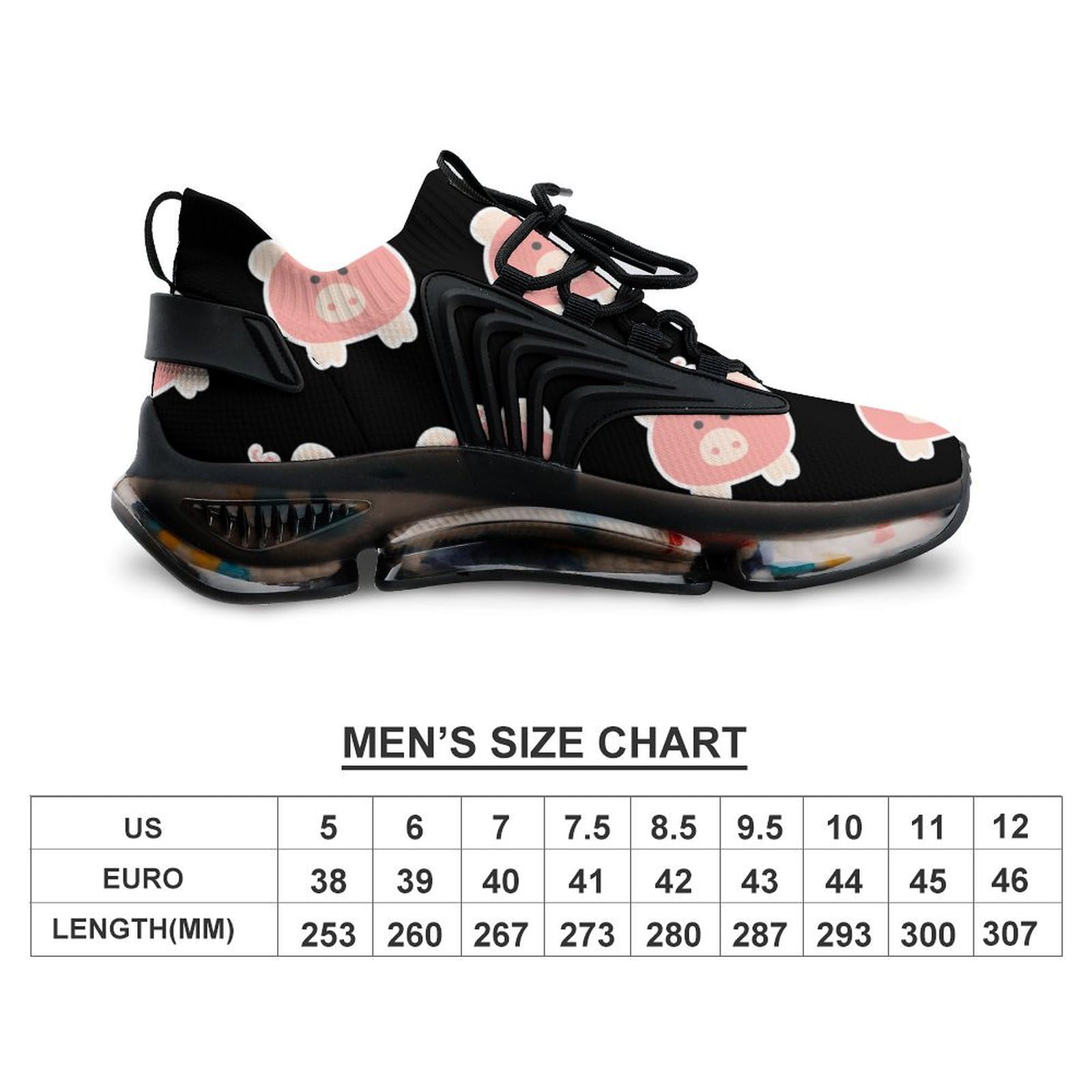 **Men's Lightweight Running Shoes - Cute Pig Design Fashion Sneakers for Gym, Hiking & Outdoor Sports | Comfortable Athletic Shoes for Jogging & Workouts**