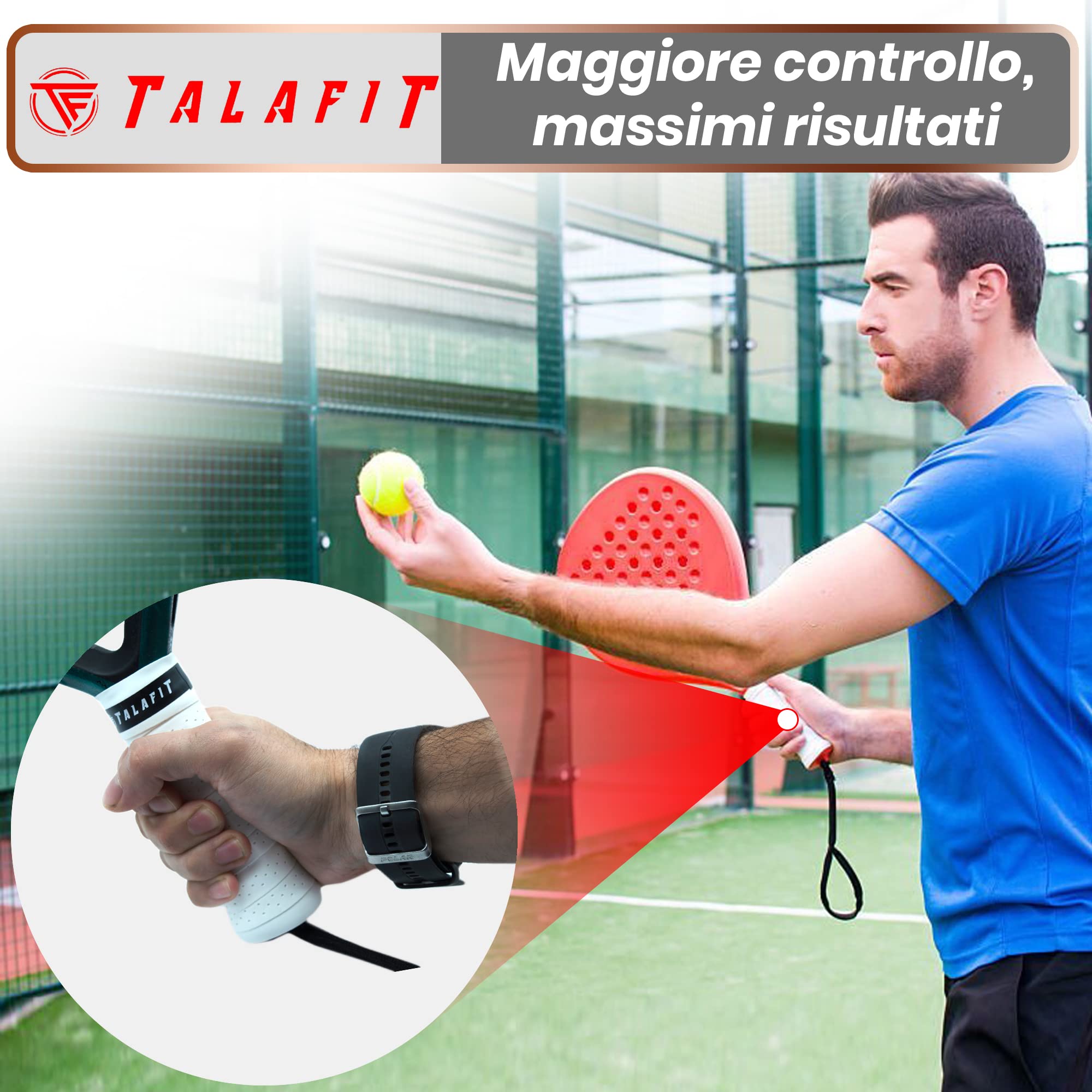 Overgrip PadDel TALAFIT - Perforated Padel Grip for Enhanced Control - Overgrip for Padel Rackets and Tennis - Ideal for Competitive Matches and Training Sessions