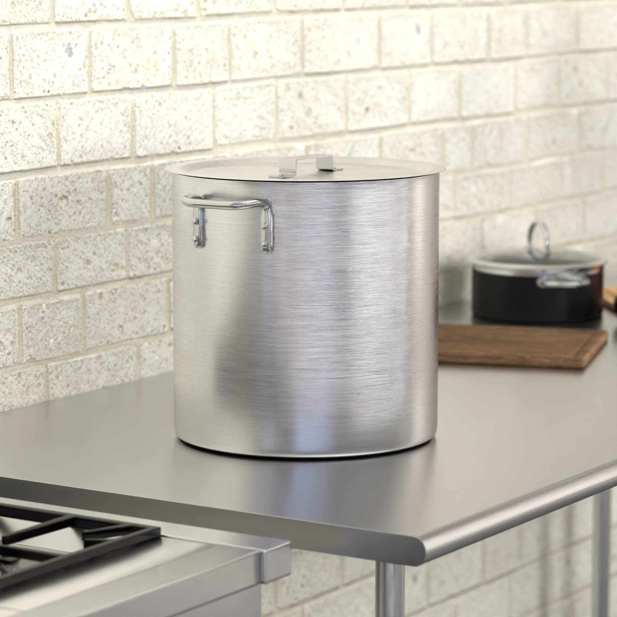 24 Qt. Heavy Duty Aluminum Stock Pot with Lid - Perfect for Cooking, Boiling, and Meal Prep in Restaurants or Home Kitchens