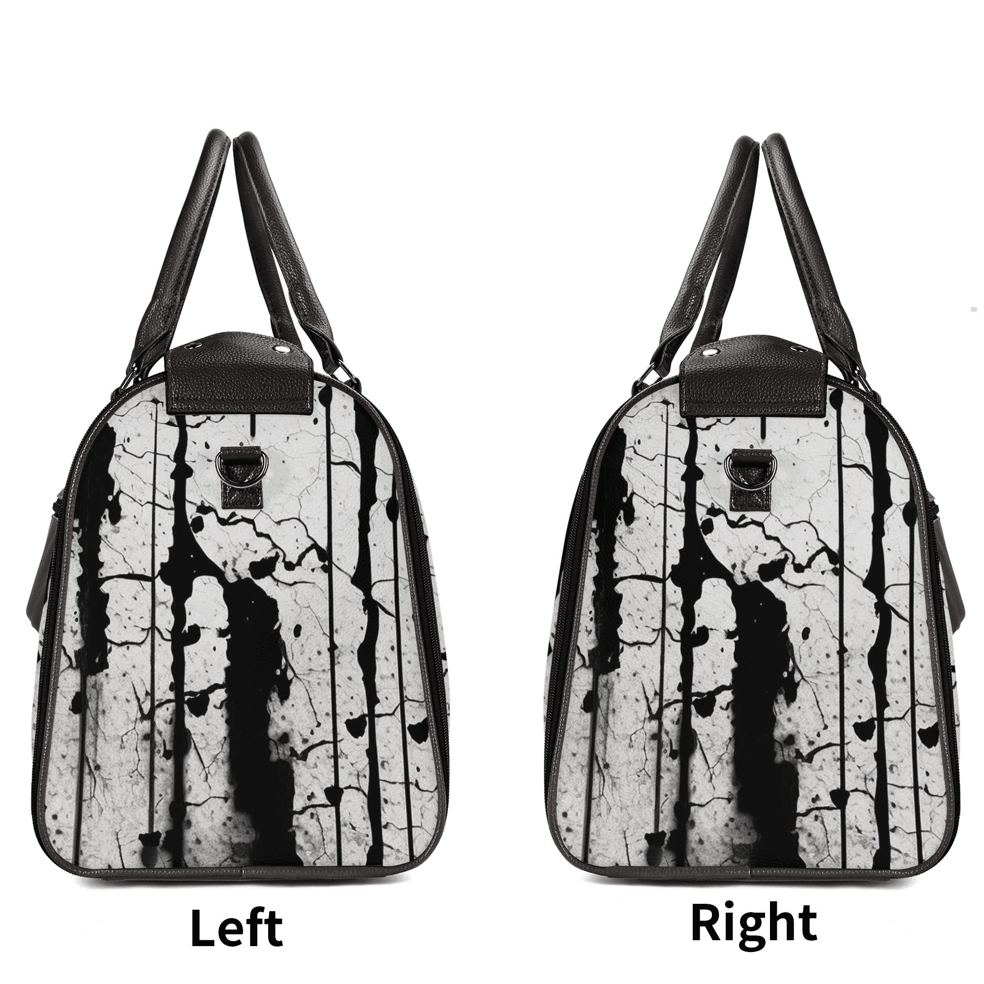Gothic Style Foldable Leather Duffle Bag for Travel, Gym & Weekend Getaways - Vintage Distressed Design Carry On Luggage