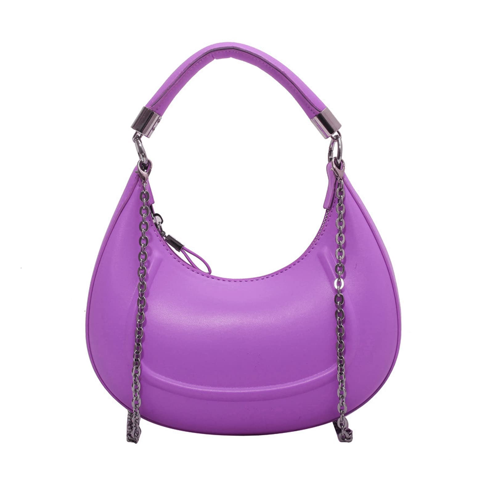 Stylish Crescent Moon PU Handbag for Women - Crossbody & Tote Bag with Adjustable Chain Strap & Secure Zipper Closure | Perfect for Date Night, Office Work & Evening Events
