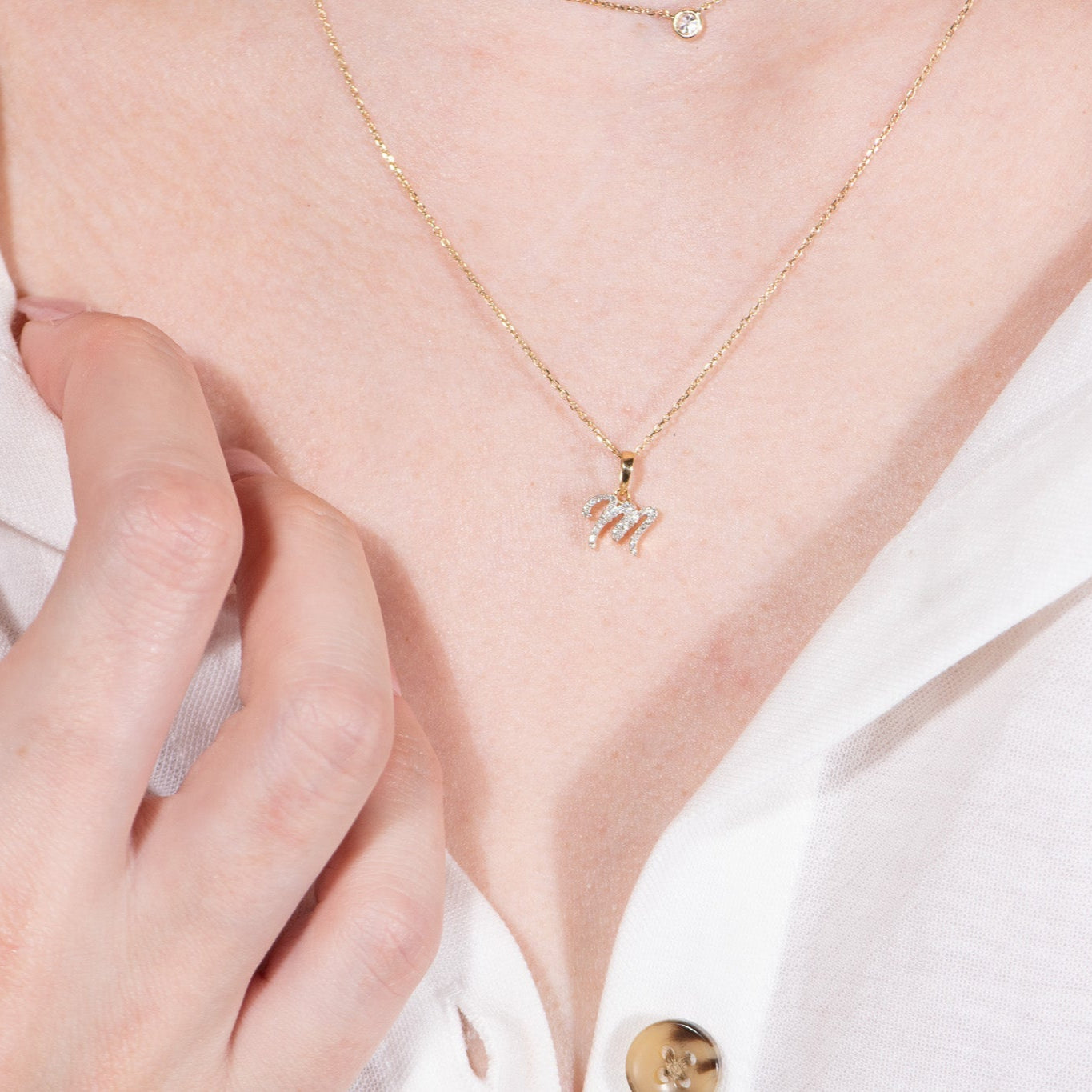 14K Yellow Gold Cursive Diamond Initial Necklace - Personalized Name Pendant for Women, Gift for Her | Birthday, Anniversary, Valentine's Day Jewelry