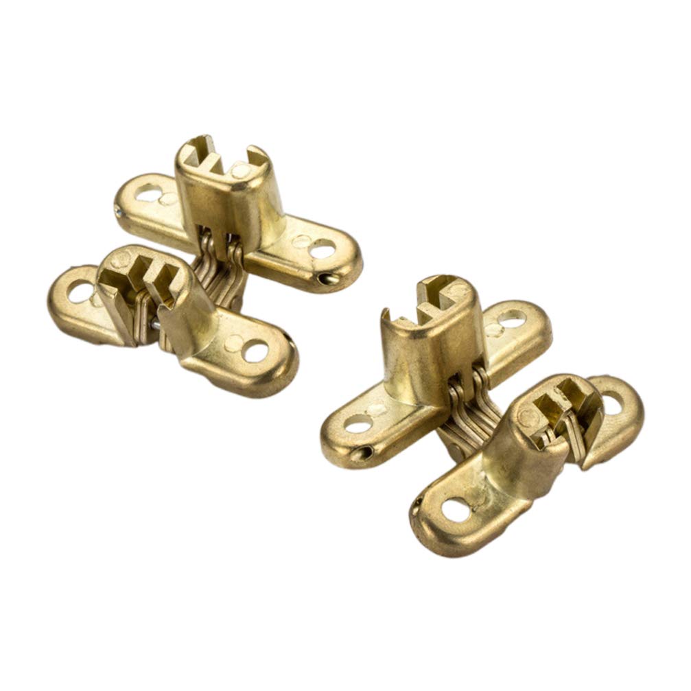 2PCS Invisible Cabinet Hinges - Concealed Cross Hinges with 8 Screws for Kitchen Cabinets, Furniture & Jewelry Boxes | Durable Hidden Hinge for Smooth Door Operation (Perfect for Home Renovation & DIY Projects)