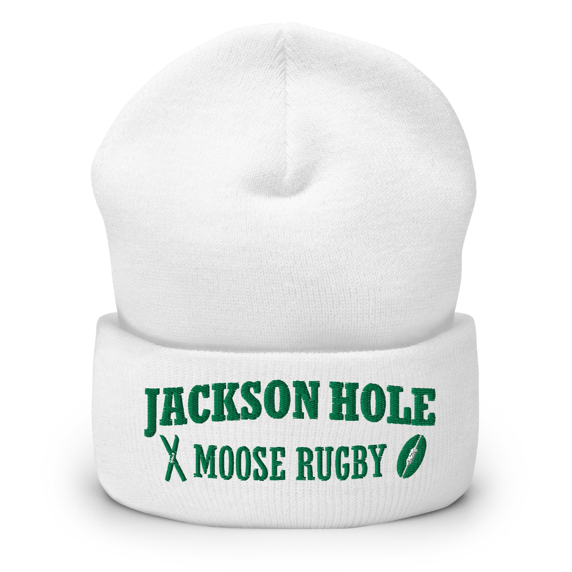 JH Moose Rugby Cuffed Beanie Hat - Winter Warm Knit Skull Cap for Men & Women - Perfect for Cold Weather, Outdoor Sports, and Casual Style
