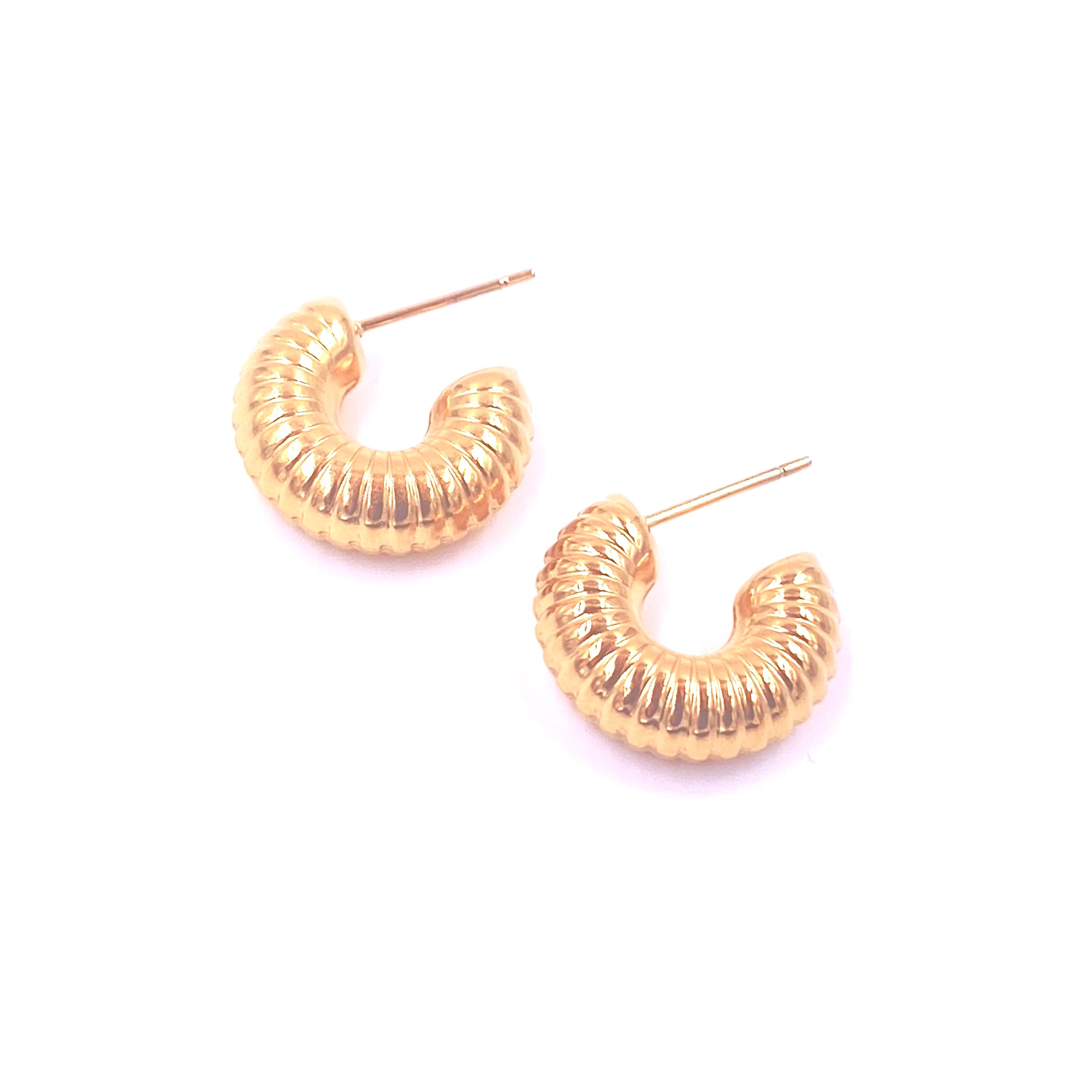 Ashley Gold Stainless Steel Tiny Slinky Hoop Earrings - 18K Gold Plated Hypoallergenic Dangle Earrings for Women | Perfect for Everyday Wear, Parties & Gift Giving