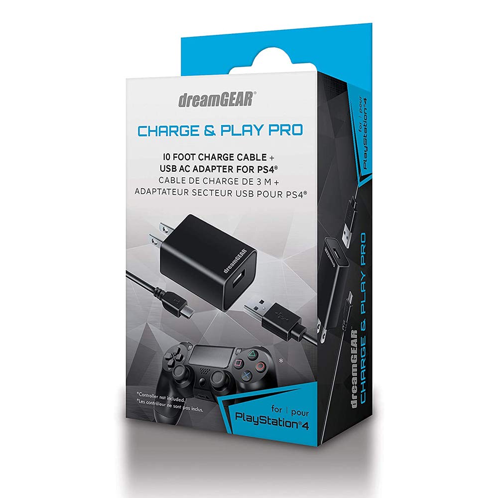 dreamGEAR 10ft Micro-USB Charging Cable for PS4 Controllers, Digital Cameras & MP3 Players | Fast Charging & Data Sync | Perfect for Gaming, Travel & Home Entertainment