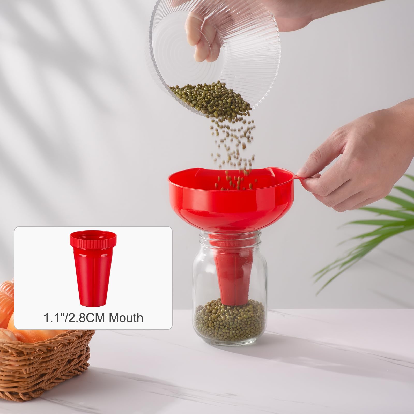 Premium Wide Mouth Kitchen Funnels - 4-Piece Food Grade Plastic Funnel Set with Strainer for Canning, Bottle Filling & Mason Jars | Ideal for Cooking, DIY Shampoo Making & Liquid Transfer | BPA-Free, Durable & Easy to Clean