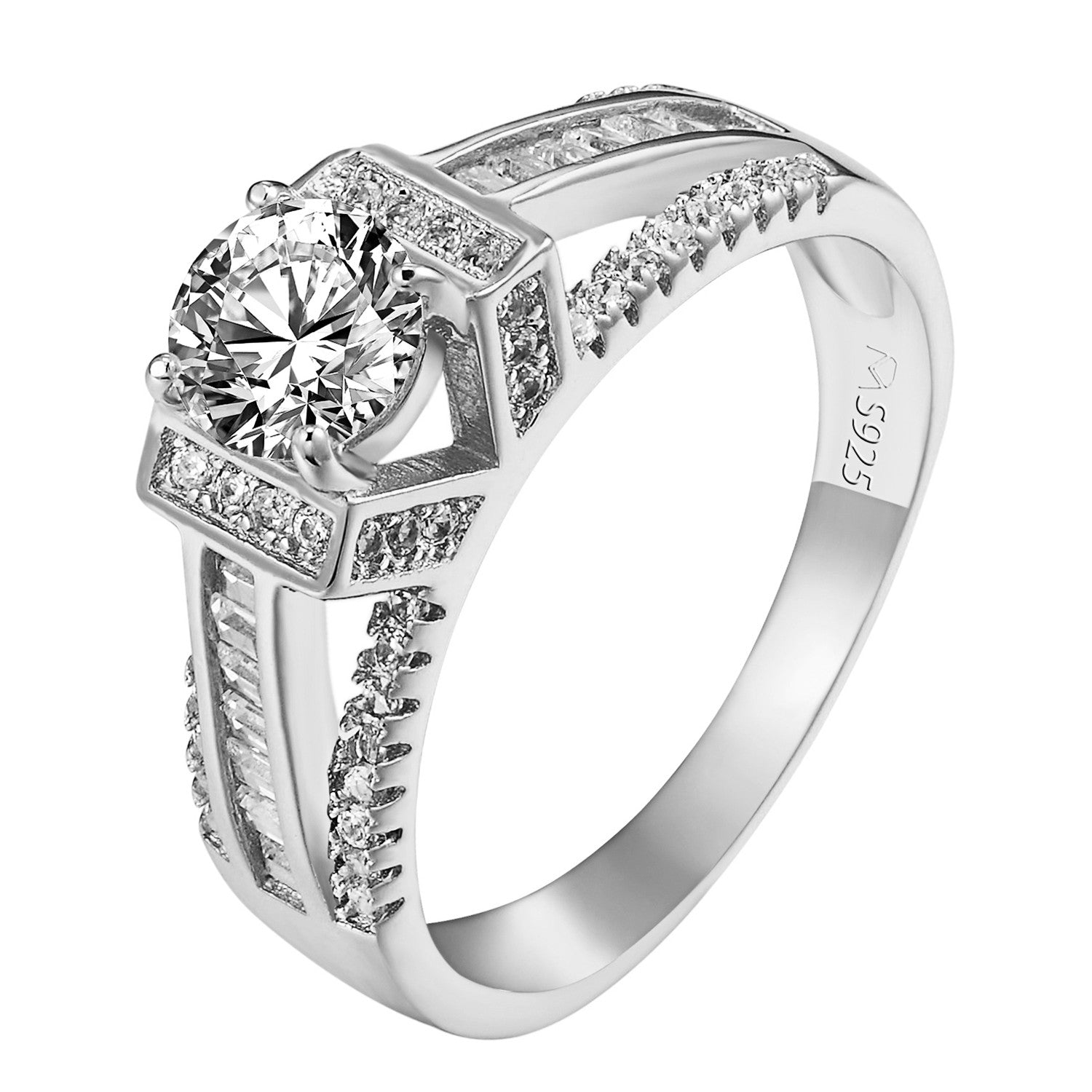 Sterling Silver Solitaire Ring for Women - Round Cut Wedding & Engagement Ring - Elegant Bridal Jewelry for Proposals, Anniversaries, and Special Occasions