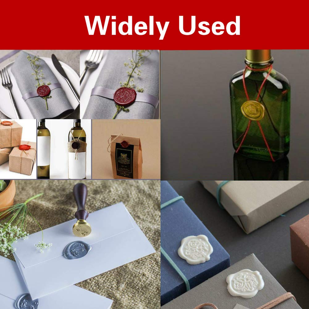 ANBOSE 6-Piece Wax Seal Stamp Kit with Butterfly, Dragon, Rose & Tree Designs - Copper Seals & Wooden Handle for Letters, Invitations, Wedding Cards & DIY Crafts - Elegant Gift for Stationery Lovers