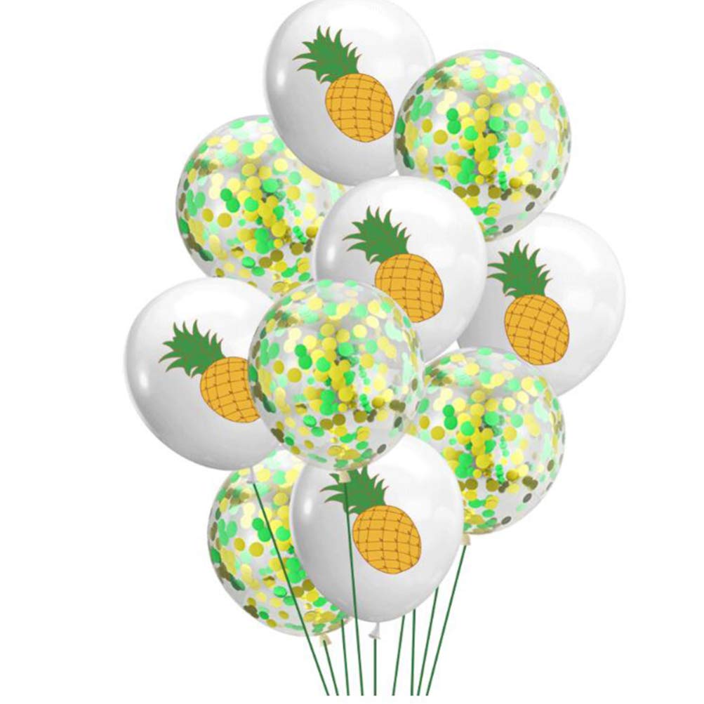 PRETYZOOM 15pcs Tropical Party Decorations Set - Sequins Balloons, Hula & Luau Party Supplies, Hawaiian Themed Ornaments for Baby Shower, Birthday, Beach & Summer Celebrations