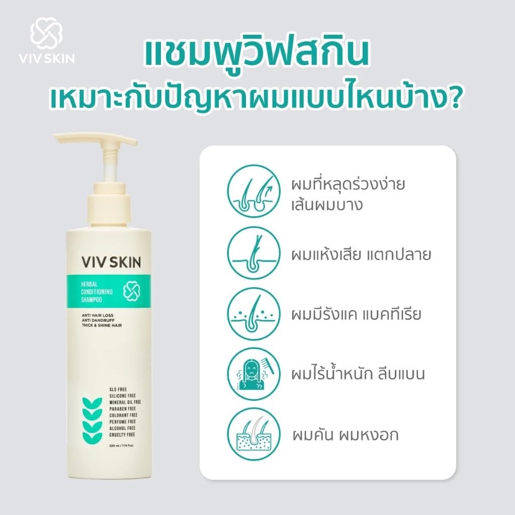 Vivskin All-in-One Conditioning Shampoo for Men & Women - 7.76oz - Hydrating & Nourishing Hair Care - Perfect for Daily Use, Travel & Gym