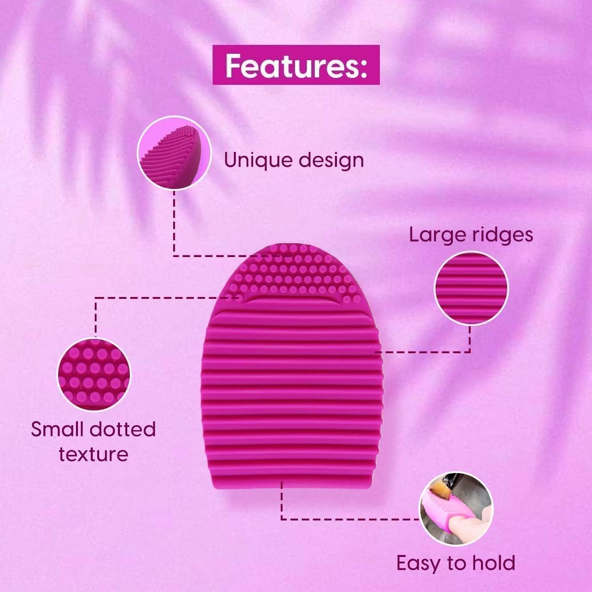MobFest® Silicone Makeup Brush Cleaner - Reusable Cosmetic Brush Washing Scrubber Pad for Foundation, Eyeshadow & Blush Brushes - Multicolor (2 Pack, Small) - Perfect for Home & Travel Makeup Brush Cleaning